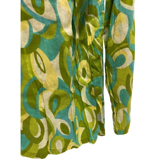 San Tropez Women's Size 1X Green Abstract Sequined Blouse - Picture 4 of 6